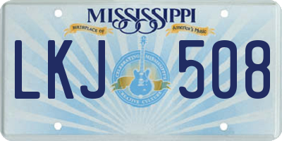 MS license plate LKJ508