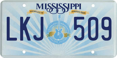 MS license plate LKJ509