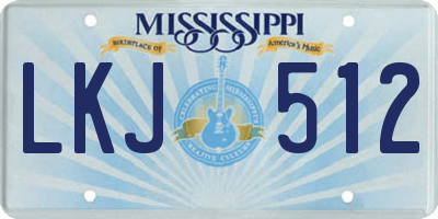 MS license plate LKJ512