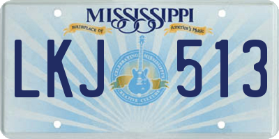 MS license plate LKJ513