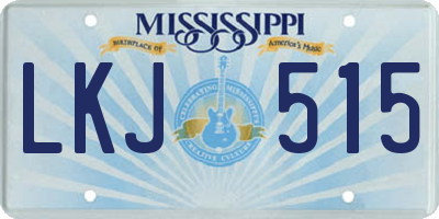 MS license plate LKJ515