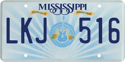 MS license plate LKJ516