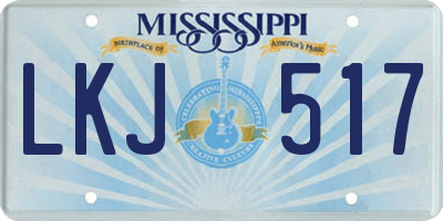 MS license plate LKJ517