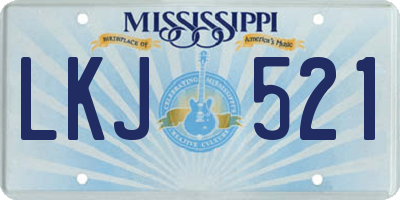 MS license plate LKJ521