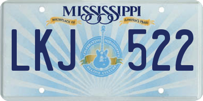 MS license plate LKJ522
