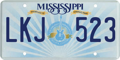MS license plate LKJ523
