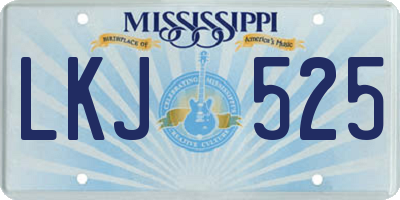 MS license plate LKJ525