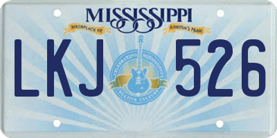 MS license plate LKJ526