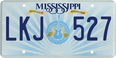MS license plate LKJ527