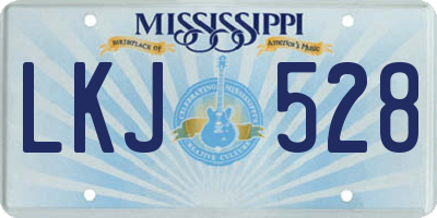 MS license plate LKJ528
