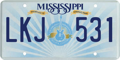MS license plate LKJ531