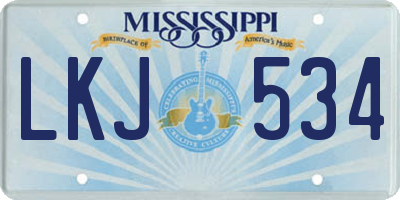 MS license plate LKJ534
