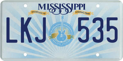 MS license plate LKJ535
