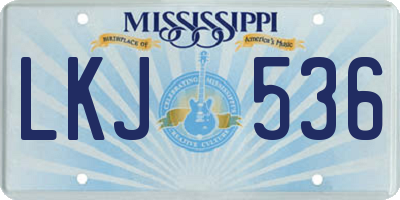 MS license plate LKJ536
