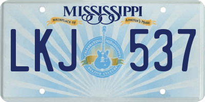 MS license plate LKJ537