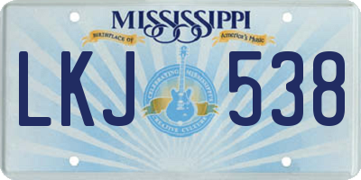 MS license plate LKJ538
