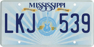 MS license plate LKJ539