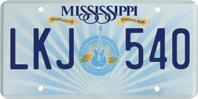 MS license plate LKJ540