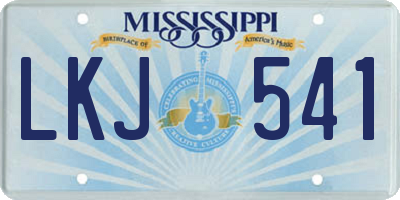 MS license plate LKJ541