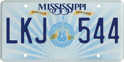 MS license plate LKJ544