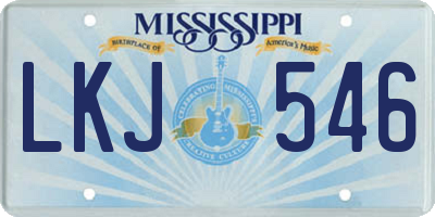 MS license plate LKJ546