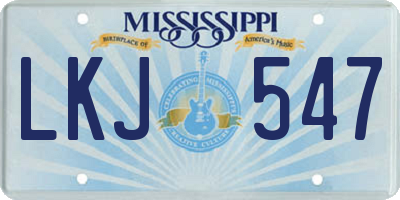 MS license plate LKJ547