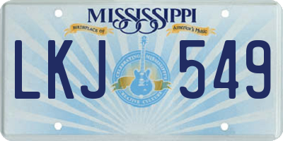 MS license plate LKJ549