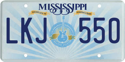 MS license plate LKJ550