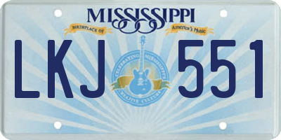 MS license plate LKJ551
