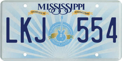 MS license plate LKJ554