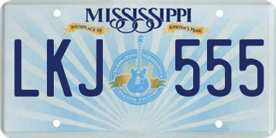 MS license plate LKJ555