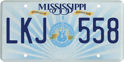 MS license plate LKJ558