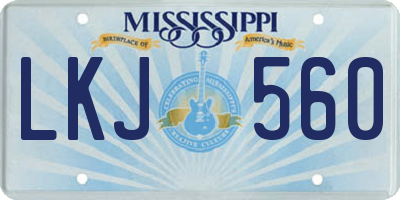 MS license plate LKJ560
