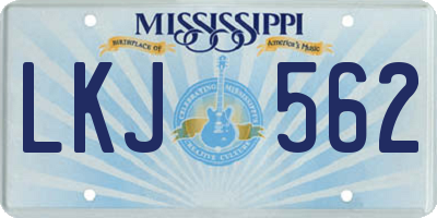 MS license plate LKJ562
