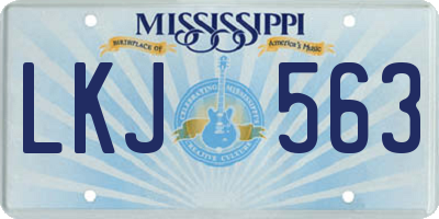 MS license plate LKJ563