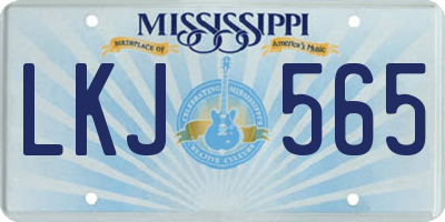 MS license plate LKJ565