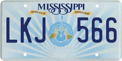 MS license plate LKJ566