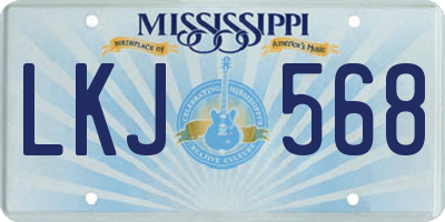 MS license plate LKJ568