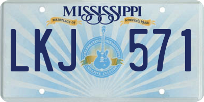 MS license plate LKJ571