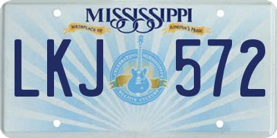 MS license plate LKJ572