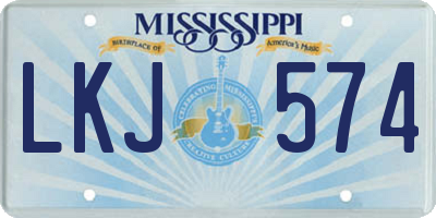 MS license plate LKJ574