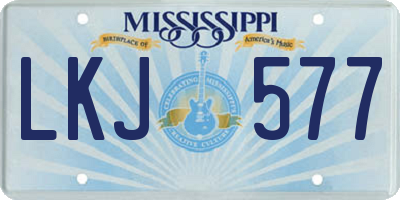 MS license plate LKJ577