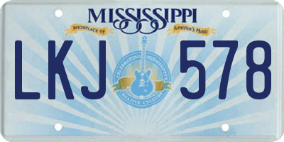 MS license plate LKJ578