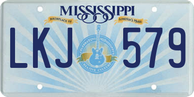 MS license plate LKJ579