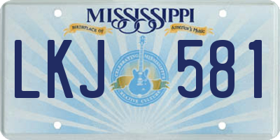 MS license plate LKJ581