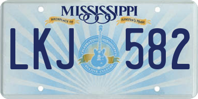 MS license plate LKJ582