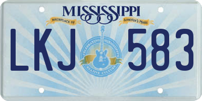 MS license plate LKJ583