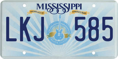 MS license plate LKJ585