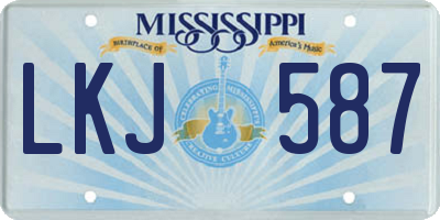 MS license plate LKJ587