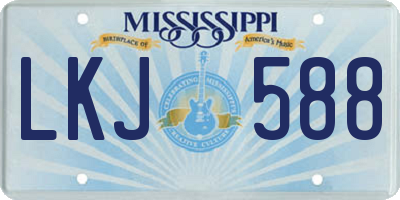 MS license plate LKJ588